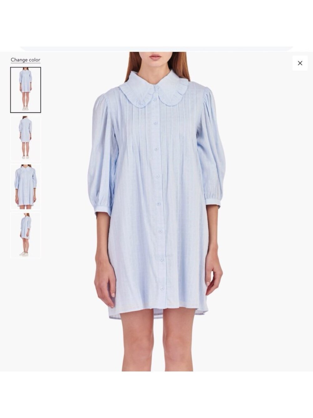 English factory Women's Ruffled Collar Shirt Dress S  NWT Linen